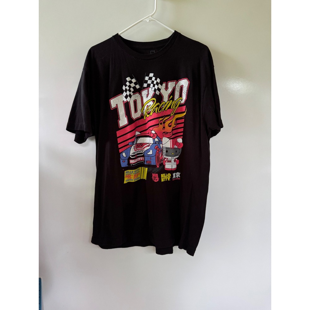 Hello Kitty Tokyo Racing Graphic T-Shirt Black Sanrio JDM Car Men XL